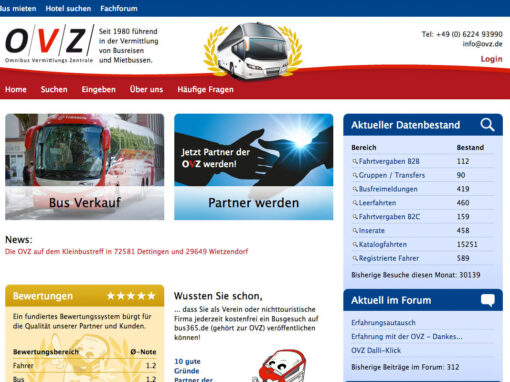 OVZ, Facelifting einer B2B Seite